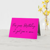 Niedlich Pink Funny Handsome Man Birthday Card Karte (Gelbe Blume)