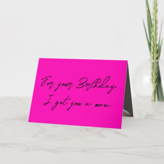Niedlich Pink Funny Handsome Man Birthday Card Karte (Vorderseite)