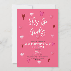 Niedlich Pink Galentine's Day Party Brunch Dinner Einladung