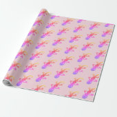 Niedlich Pink Gecko Zeichnend Girly-Muster Geschenkpapier (Ungerollt)