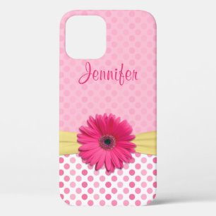 Niedlich Pink Gerbera Daisy Polka Dot Case-Mate iPhone Hülle