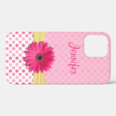 Niedlich Pink Gerbera Daisy Polka Dot Case-Mate iPhone Hülle (Rückseite (Horizontal))