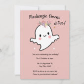 Niedlich Pink Ghost Birthday Einladung (Vorderseite)