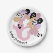Niedlich Pink Ghost Kids Happy Halloween Pappteller (Vorderseite)