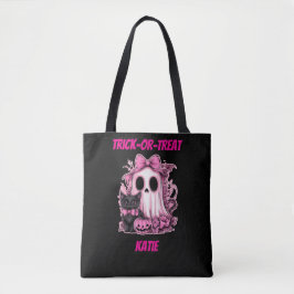 Niedlich Pink Ghost Personalisiert Halloween Tasche
