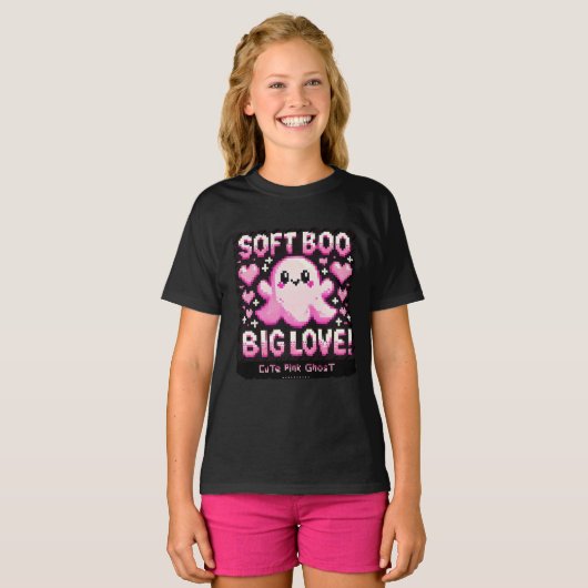 Niedlich Pink Ghost: Sweet and Spooky - Kinder Mäd T-Shirt (Vorne ganz)