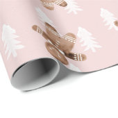 Niedlich Pink Gingerbread Mann Weihnachtsbaum Feie Geschenkpapier (Rolleneckpunkt)