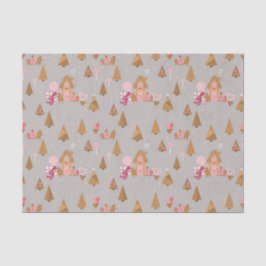 Niedlich Pink Gingerbrot Candy Cane Tissue Paper Seidenpapier