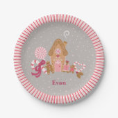Niedlich Pink Gingerbrot Candy Paper Teller (Vorderseite)