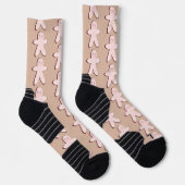 Niedlich Pink Gingerbrot Cookies Weihnachten Socken (Rechts)