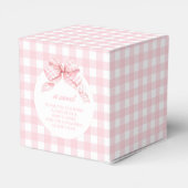 Niedlich Pink Gingham Bow Baby Girl Duschgeschenk Geschenkschachtel (Rückseite)