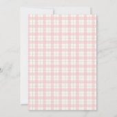 Niedlich Pink Gingham Kariert Arch Bow Girl Babydu Einladung (Rückseite)