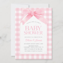 Niedlich Pink Gingham mit Bow Girl Baby Dusche