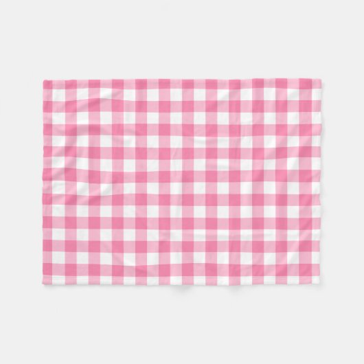 Niedlich Pink Gingham Pattern Fleecedecke (Vorderseite (Horizontal))