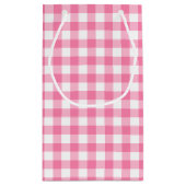 Niedlich Pink Gingham Pattern Kleine Geschenktüte (Rückseite)