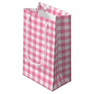 Niedlich Pink Gingham Pattern Kleine Geschenktüte
