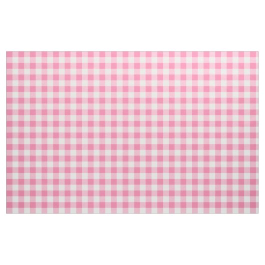 Niedlich Pink Gingham Pattern Personalisiert Stoff (Yard (91,4 cm))