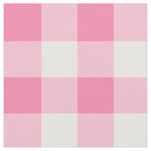 Niedlich Pink Gingham Pattern Personalisiert Stoff (Nahaufnahme)