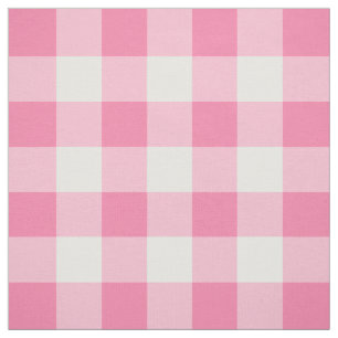 Niedlich Pink Gingham Pattern Personalisiert Stoff