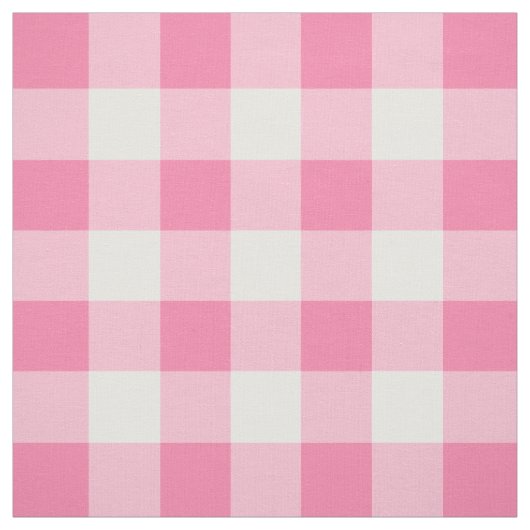 Niedlich Pink Gingham Pattern Personalisiert Stoff (Muster)