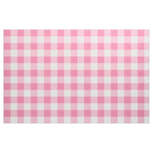 Niedlich Pink Gingham Pattern Personalisiert Stoff (Fat Quarter (45,7 x 55,9 cm))
