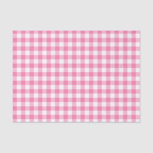 Niedlich Pink Gingham Pattern Seidenpapier (Vorderseite)