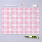 Niedlich Pink Gingham Vichy mit Herz Seidenpapier (Handwerk)