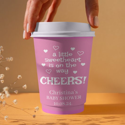 Niedlich Pink Girl Baby Dusche Pappbecher