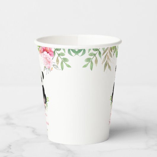 Niedlich Pink Girl Panda Bear Babydusche Pappbecher (Links)