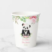 Niedlich Pink Girl Panda Bear Babydusche Pappbecher (Vorderseite)