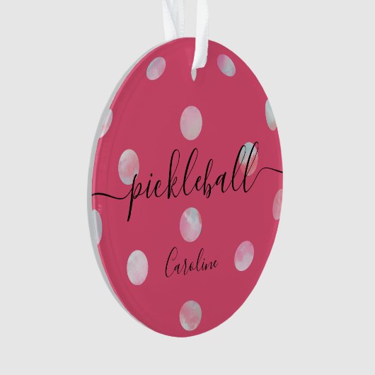Niedlich Pink-Girl-Skript-Pickleball Ornament (Vorderseite)