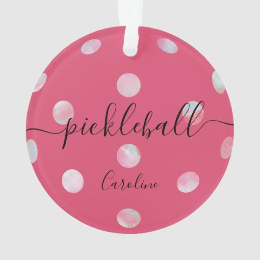 Niedlich Pink-Girl-Skript-Pickleball Ornament (Rückseite)