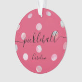 Niedlich Pink-Girl-Skript-Pickleball Ornament (Vorderseite)