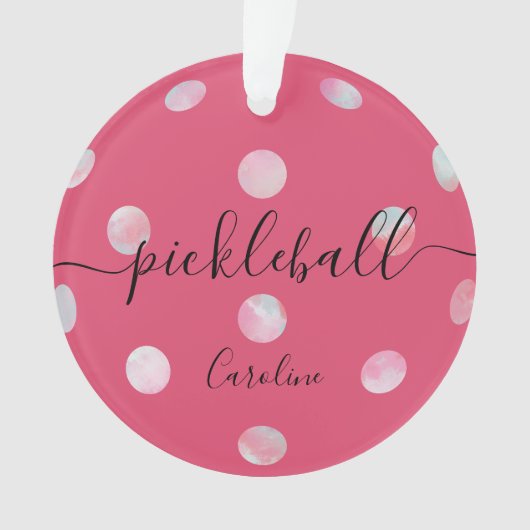 Niedlich Pink-Girl-Skript-Pickleball Ornament (Vorderseite)