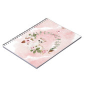 Niedlich Pink Girl Watercolor Floral Llama Tier Notizblock (Linke Seite)