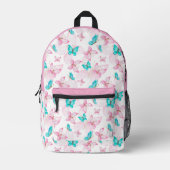 Niedlich Pink Girls Butterfly Bedruckter Rucksack (Vorderseite)