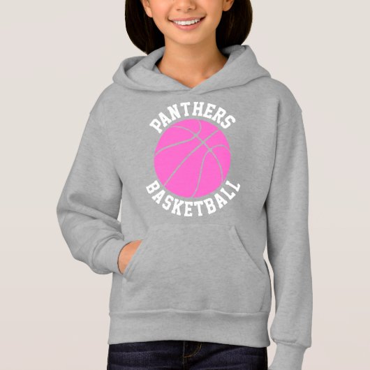 Niedlich Pink Girls Custom Basketball Sweatshirt (Vorderseite)