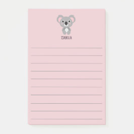 Niedlich Pink Girls Koala Bärenname Post-it Klebezettel