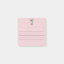Niedlich Pink Girls Koala Bärenname Post-it Klebezettel