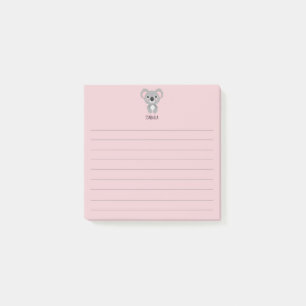 Niedlich Pink Girls Koala Bärenname Post-it Klebezettel