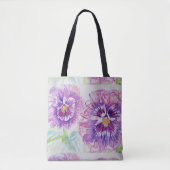 Niedlich Pink Girls Lila Pansy Kunst, Dichtung und Tasche (Vorderseite)