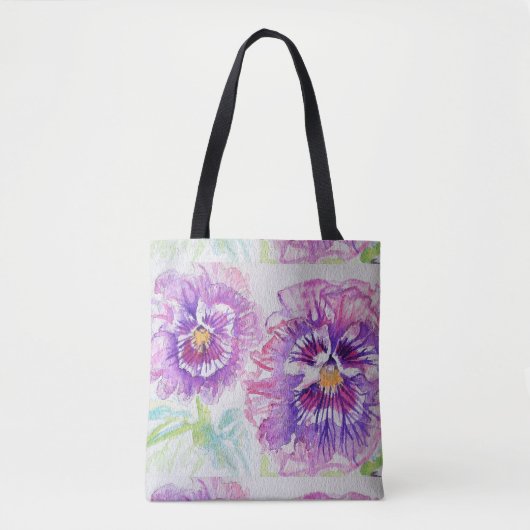 Niedlich Pink Girls Lila Pansy Kunst, Dichtung und Tasche (Vorderseite)