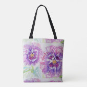 Niedlich Pink Girls Lila Pansy Kunst, Dichtung und Tasche (Rückseite)