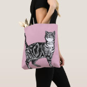 Niedlich Pink Girls Room Tabby Cat Grotte Tasche (Von Nahem)