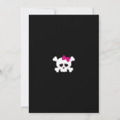 Niedlich Pink Girls Skull Einladung zum Geburtstag (Rückseite)
