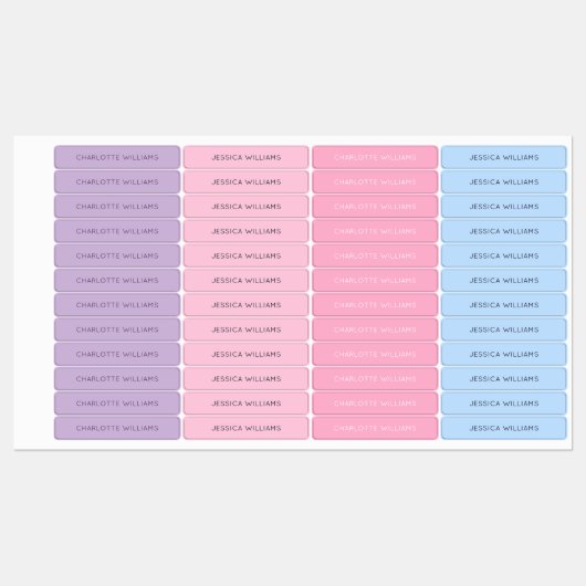 Niedlich Pink Girls zurück zur Schule Wasserfeste Etiketten (Blatt)
