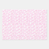 Niedlich Pink Girly Baby Shower Typografie Geschenkpapier Set (Vorderseite 2)