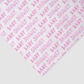 Niedlich Pink Girly Baby Shower Typografie Seidenpapier (Detail)