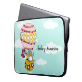 Niedlich Pink Girly Boho Blume Bird Hot Air Ballon Laptopschutzhülle (Vorderseite Links)