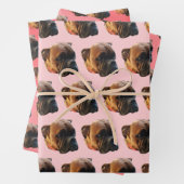 Niedlich Pink Girly Boxer Dog Geschenkpapier Set (Beispiel)